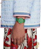 Gucci G Timeless Quartz Green Dial Green Leather Strap Watch For Women - YA1264099 Authentic Buy Shop Now