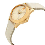 Gucci G Timeless Quartz White Dial White Leather Strap Watch For Women - YA126580A Authentic Buy Shop Now
