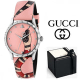 Gucci G Timeless Pink Dial Pink Leather Strap Watch For Women - YA1264083 Authentic Buy Shop Now