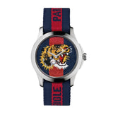 Gucci G Timless Le Marche Des Merveilles Blue & Red Dial Blue & Red Nylon Strap Unisex Watch - YA126495 Authentic Buy Shop Now