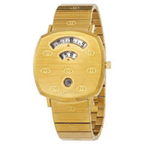 Gucci Grip Quartz Yellow Gold Dial Gold Steel Strap Unisex Watch - YA157409 Authentic Buy Shop Now