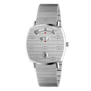 Gucci Grip Quartz Silver Dial Silver Steel Strap Watch For Women - YA157401 Authentic Buy Shop Now