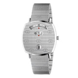 Gucci Grip Quartz Silver Dial Silver Steel Strap Watch For Women - YA157401 Authentic Buy Shop Now