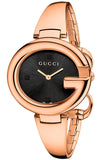 Gucci Guccissima Collection Quartz Black Dial Rose Gold Steel Strap Watch For Women - YA134509 Authentic Buy Shop Now