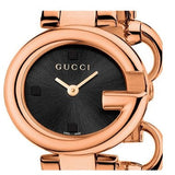 Gucci Guccissima Collection Quartz Black Dial Rose Gold Steel Strap Watch For Women - YA134509 Authentic Buy Shop Now