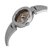 Gucci Guccissima Quartz Diamonds Brown Dial Silver Steel Strap Watch For Women - YA134503 Authentic Buy Shop Now