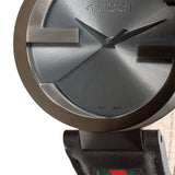 Gucci Interlocking G XL Black Dial Red & Green Leather Strap Watch For Men - YA133206 Authentic Buy Shop Now