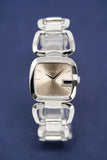 Gucci G Brown Square Brown Dial Silver Steel Strap Watch For Women - YA125402 Authentic Buy Shop Now