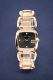 Gucci G Gucci Diamonds Black Dial Rose Gold Steel Strap Watch For Women - YA125409 Authentic Buy Shop Now