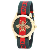 Gucci Le Marche des Merveilles Green & Red Dial Green & Red NATO Strap Unisex Watch - YA126487 Authentic Buy Shop Now