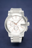 Gucci G Chrono Chronograph Silver Dial Silver Steel Strap Watch For Men - YA101201 Authentic Buy Shop Now