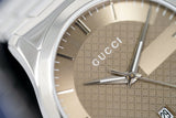 Gucci G Timeless Brown Dial Silver Steel Strap Watch For Men - YA126445 Authentic Buy Shop Now