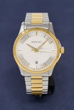Gucci G Timeless Silver Dial Two Tone Steel Strap Watch For Men - YA126474 Authentic Buy Shop Now