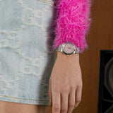 Gucci G Timeless Quartz Pink Dial Silver Steel Strap Watch for Women - YA1265033 Authentic Buy Shop Now