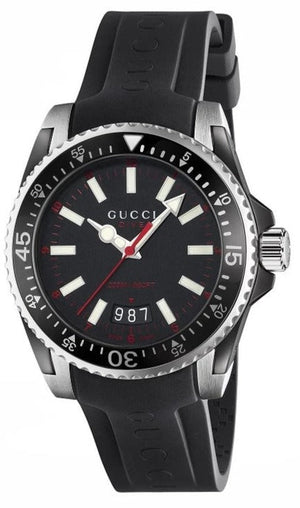 Gucci Dive Quartz Black Dial Black Rubber Strap Watch For Men - YA136303 Authentic Buy Shop Now