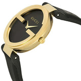 Gucci Interlocking G Grammy Special Edition Black Dial Black Leather Strap Watch for Women - YA133312 Authentic Buy Shop Now