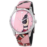 Gucci G Timeless Pink Dial Pink Leather Strap Watch For Women - YA1264083 Authentic Buy Shop Now