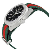 Gucci GG2570 Quartz Black Dial Green & Red Nylon Strap Watch For Men - YA142305 Authentic Buy Shop Now