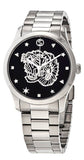 Gucci G Timeless Diamonds Black Dial Silver Steel Strap Watch For Women - YA1264125 Authentic Buy Shop Now