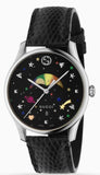 Gucci G-Timeless Moonphase Black Dial Black Leather Strap Watch For Men - YA1264045 Authentic Buy Shop Now