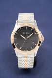 Gucci G Timeless Black Dial Two Tone Steel Strap Watch For Men - YA126410 Authentic Buy Shop Now