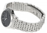 Gucci G Timeless Diamonds Mother of Pearl Black Dial Silver Steel Strap Watch For Women - YA126505 Authentic Buy Shop Now