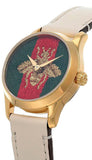 Gucci G Timeless Quartz Red & Green Dial Beige Leather Strap Watch For Women - YA1265009 Authentic Buy Shop Now