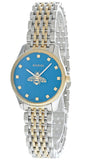 Gucci G Timeless Quartz Blue Dial Two Tone Steel Strap Watch For Women - YA1265029 Authentic Buy Shop Now