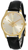 Gucci G Timeless Quartz Silver Dial Black Leather Strap Watch For Women - YA1264181 Authentic Buy Shop Now
