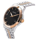 Gucci G Timeless Black Dial Two Tone Steel Strap Watch For Women - YA126512 Authentic Buy Shop Now