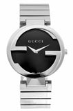 Gucci G Interlocking Black Dial Silver Steel Strap Watch For Women - YA133307 Authentic Buy Shop Now