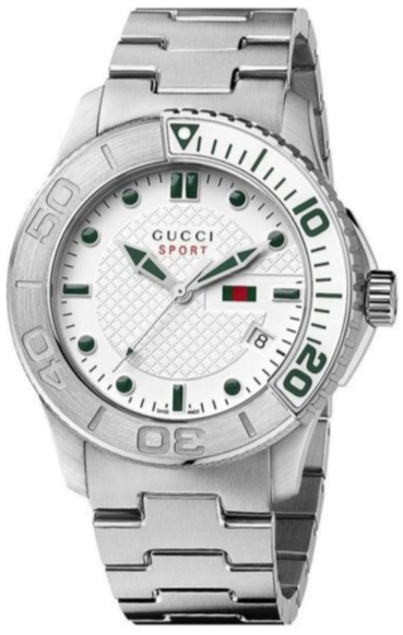 Gucci G Timeless Silver Dial Silver Steel Strap Watch For Men - YA126232 Authentic Buy Shop Now