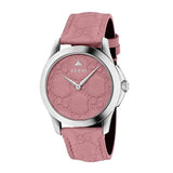 Gucci G Timeless Quartz Candy Pink Dial Pink Leather Strap Watch For Women - YA1264030 Authentic Buy Shop Now