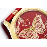 Gucci G Timeless Quartz Red Dial Red Leather Strap Watch For Women - YA1264054 Authentic Buy Shop Now