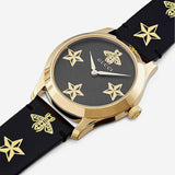 Gucci G-Timeless Black Dial Black Leather Strap Watch For Women - YA1264055 Authentic Buy Shop Now