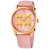 Gucci G Timeless Quartz Mother of Pearl Dial Pink Leather Strap Watch For Women - YA1264132 Authentic Buy Shop Now