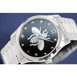 Gucci G Timeless Quartz Black Dial Silver Steel Strap Watch For Women - YA1264136 Authentic Buy Shop Now
