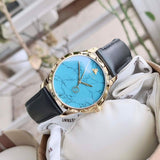 Gucci G Timeless Turquoise Blue Dial Black Leather Strap Watch For Men - YA126462 Authentic Buy Shop Now