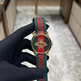 Gucci G Timeless Quartz Green & Red Dial Green & Red NATO Strap Watch For Men - YA126487A Authentic Buy Shop Now