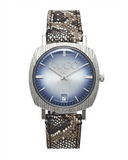 Gucci Grip Vintage Blue Dial Snakeskin Brown Leather Strap Watch for Women - YA152401 Authentic Buy Shop Now