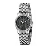 Gucci G Timeless Diamonds Mother of Pearl Black Dial Silver Mesh Bracelet Watch For Women - YA126507 Authentic Buy Shop Now