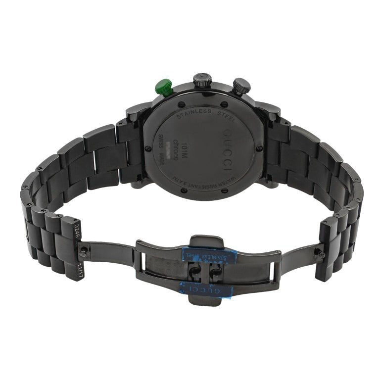 Gucci G Chrono Black Dial Black Steel Strap Watch For Men - YA101331 Authentic Buy Shop Now