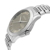 Gucci G Timeless Brown Dial Silver Steel Strap Watch For Men - YA126406 Authentic Buy Shop Now