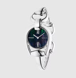 Gucci Horsebit Collection Mother of Pearl Black Dial Silver Steel Strap Watch For Women - YA139503 Authentic Buy Shop Now