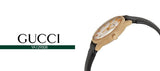 Gucci G-Timeless Mother of Pearl Dial Black Leather Strap Watch For Women - YA126589 Authentic Buy Shop Now