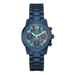 Guess Sunrise Multifunction Blue Dial Blue Steel Strap Watch for Women - W0448L10 Authentic Buy Shop Now
