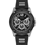 Guess Delta Black Dial Black Silicone Strap Watch for Men - GW0051G1 Authentic Buy Shop Now