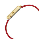 Guess Fame Quartz Gold Dial Red Leather Strap Watch For Women - GW0504L2 Authentic Buy Shop Now