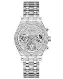 Guess Heiress Multifunction Diamonds Silver Dial Silver Steel Strap Watch for Women - GW0440L1 Authentic Buy Shop Now