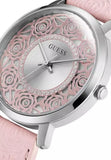 Guess Dahlia Analog Silver Dial Pink Leather Strap Watch for Women - GW0529L1 Authentic Buy Shop Now